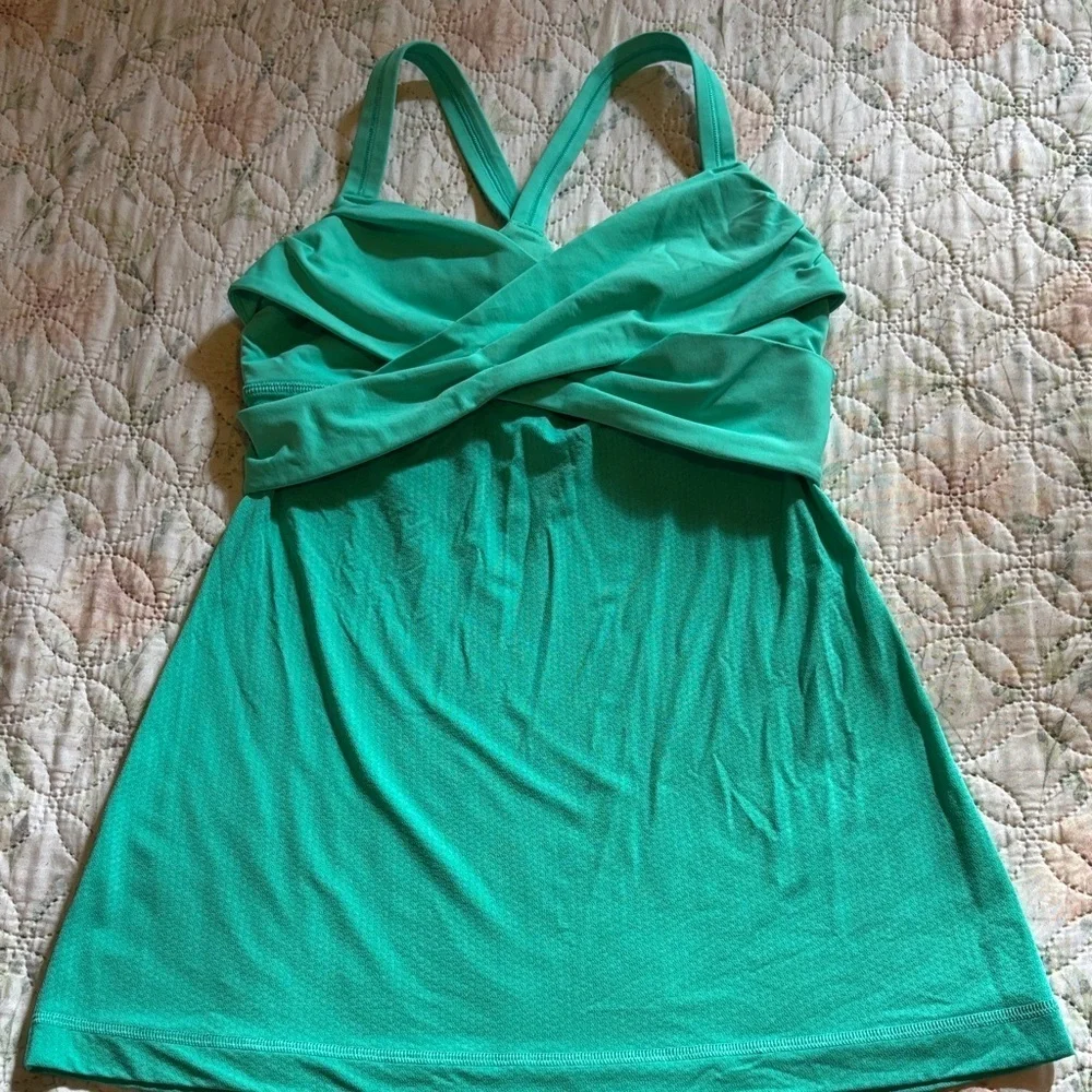 Lululemon Athletica Green Wrap Front Blouse